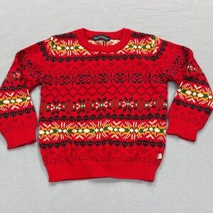 Red Patterned Kids Sweater